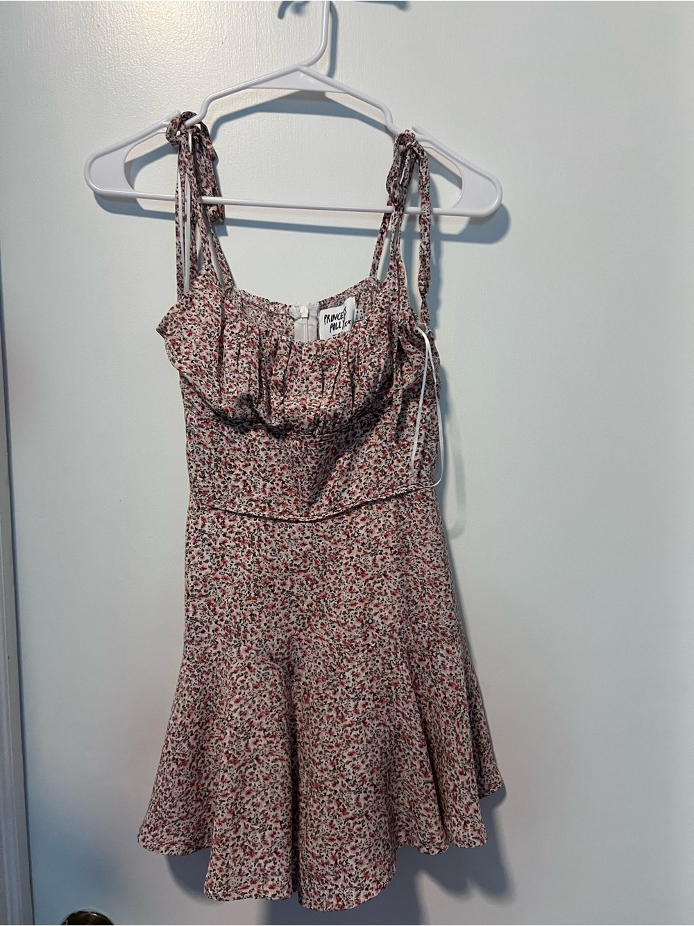 Princess Polly Pink Floral Tie-Shoulder Mini Dress
